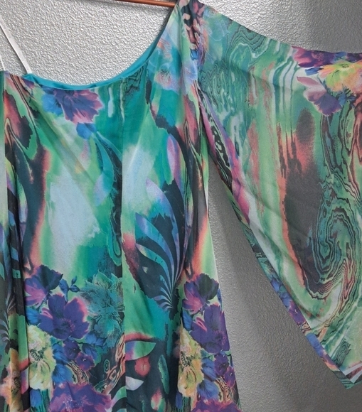 Bisou Bisou One Shoulder Chiffon Mini Dress   Size 10 - Picture 10 of 10